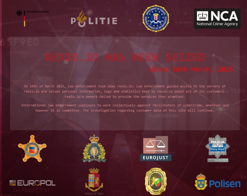 Raxio Meme Coin Domain rexio.io seizure notice by Law enforcement